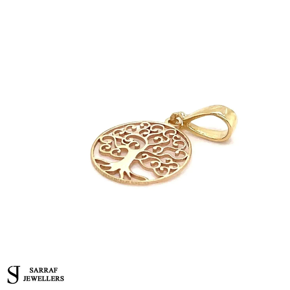 9ct Yellow Gold Round Tree of Life Charm| Shop Online Sarraf Jewellers