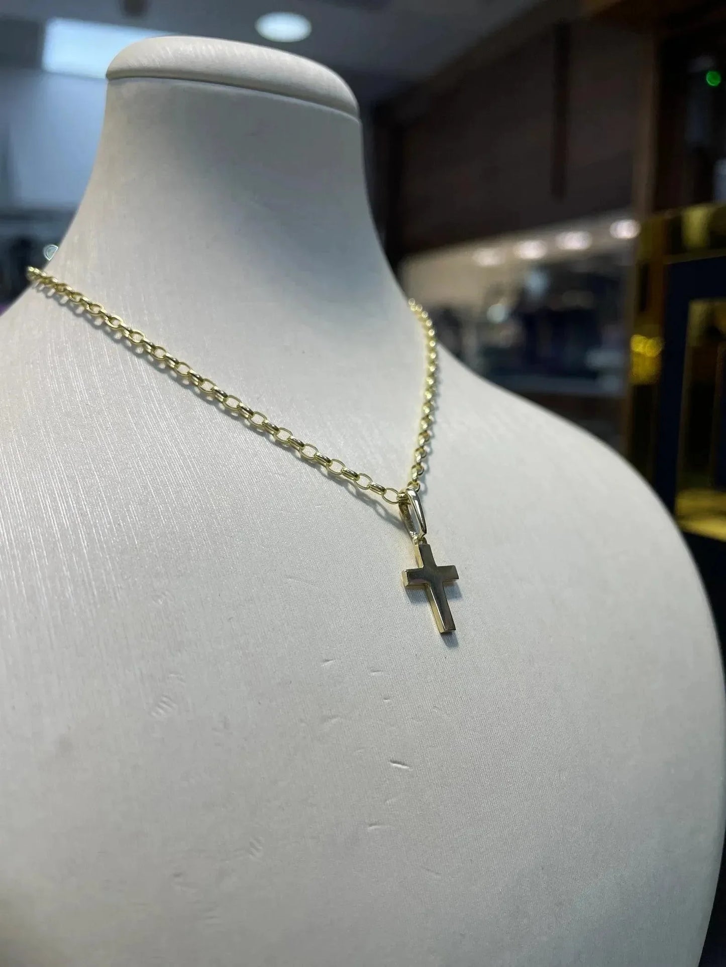 9ct-yellow-gold-small-flat-cross-pendant-uk-hallmarked-or-shop-online-sarraf-jewellers-uk-13 - Sarraf Jewellers