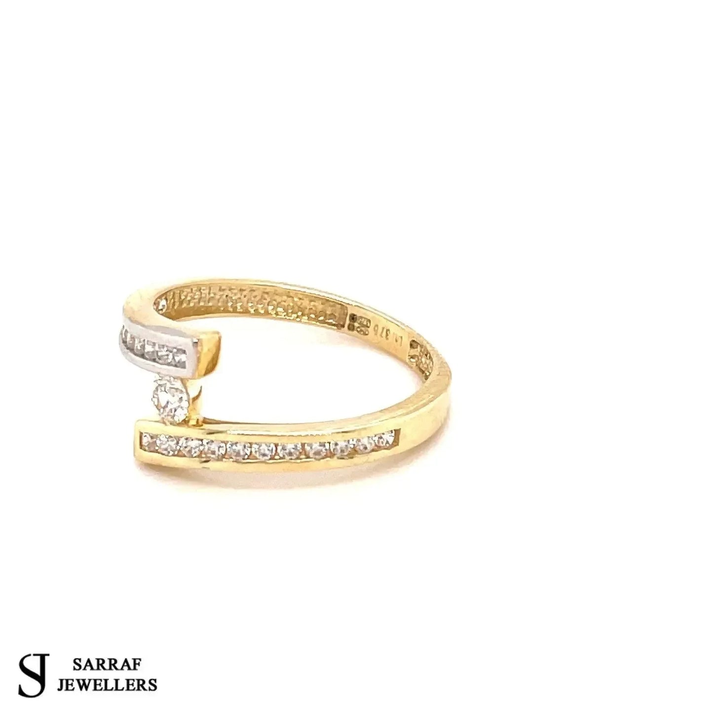 9ct-yellow-gold-spiral-ring-simulated-diamond-cz-design-uk-hallmarked-or-shop-online-sarraf-jewellers-uk-2 - Sarraf Jewellers