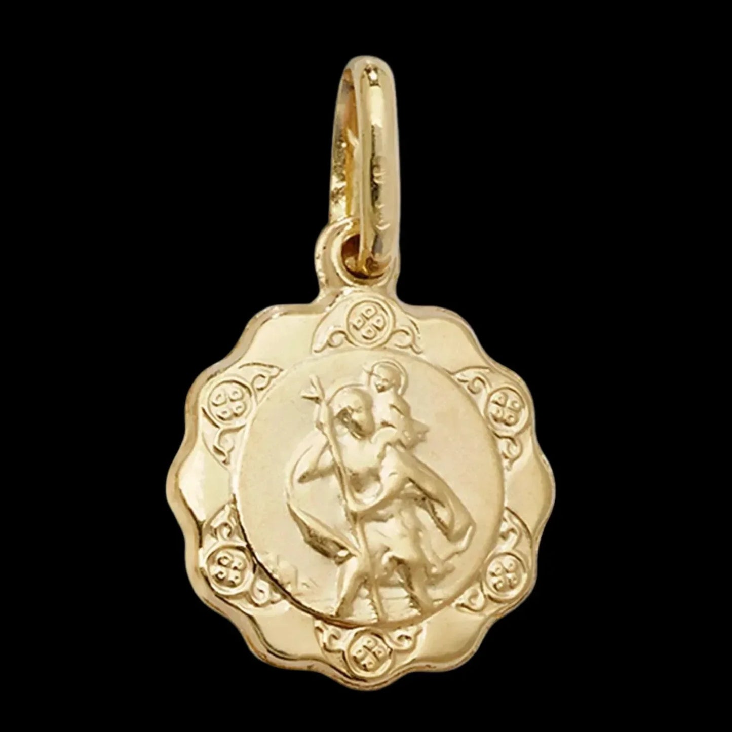 9ct-yellow-gold-st-christopher-medallion-pendants-small-medium-large-or-shop-online-sarraf-jewellers-uk-2 - Sarraf Jewellers