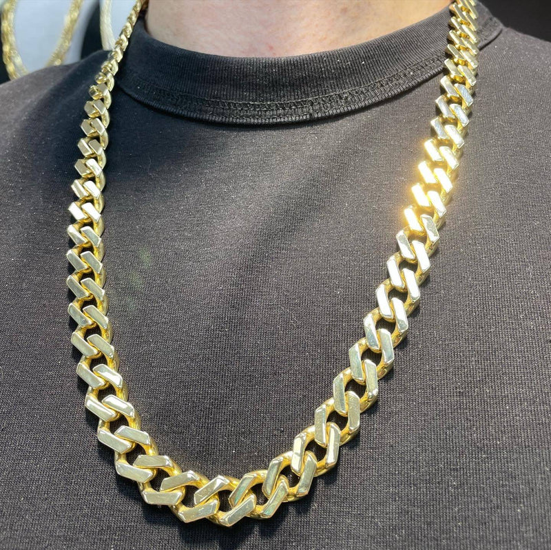 14ct Yellow Gold CURB CHAIN Mens Necklace 585 Hallmarked 27" BRAND NEW - Sarraf Jewellers