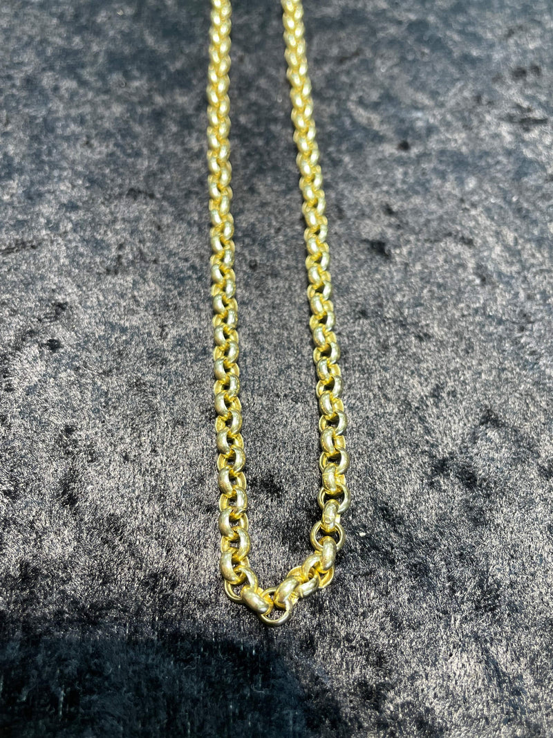 9ct Yellow Gold PLAIN ROUND BELCHER Chain 5.3 Necklace MENS LADIES BRAND NEW - Sarraf Jewellers