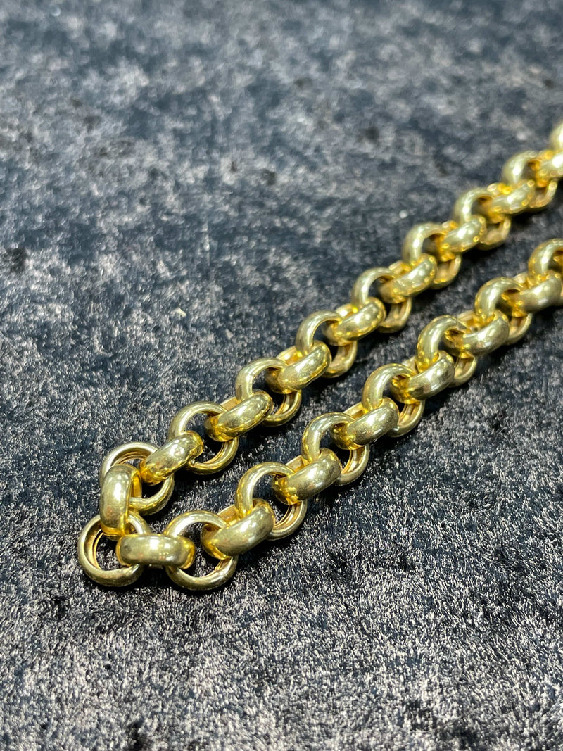 9ct Yellow Gold PLAIN ROUND BELCHER Chain 6.2MM Necklace MENS LADIES BRAND NEW - Sarraf Jewellers