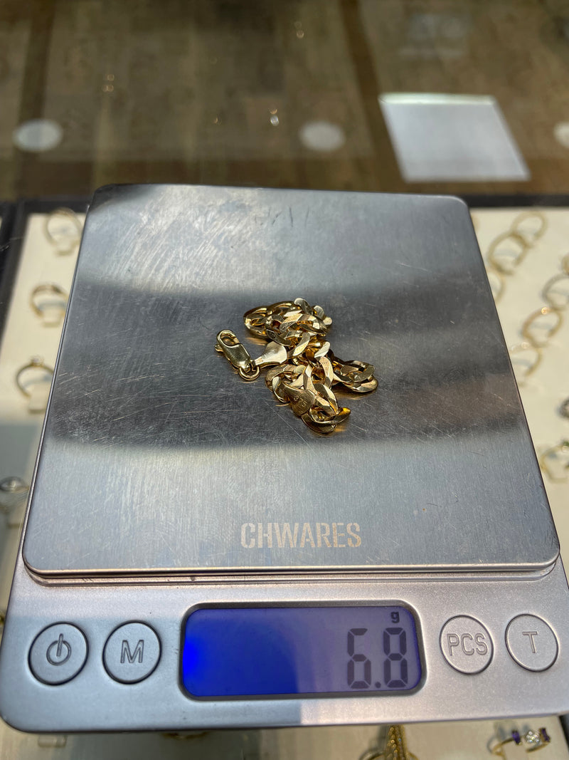 9ct Yellow Gold CHAIN Bracelet UNISEX 375 Hallmarked 6.8gr 7.5" NEW! - Sarraf Jewellers