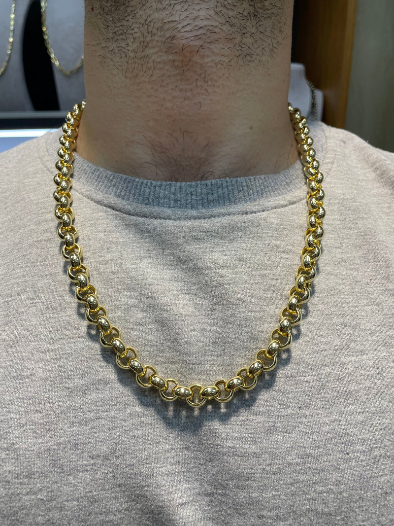 Plain Gold BELCHER 14CT 585 YELLOW GOLD Chain SOLID Necklace - Sarraf Jewellers