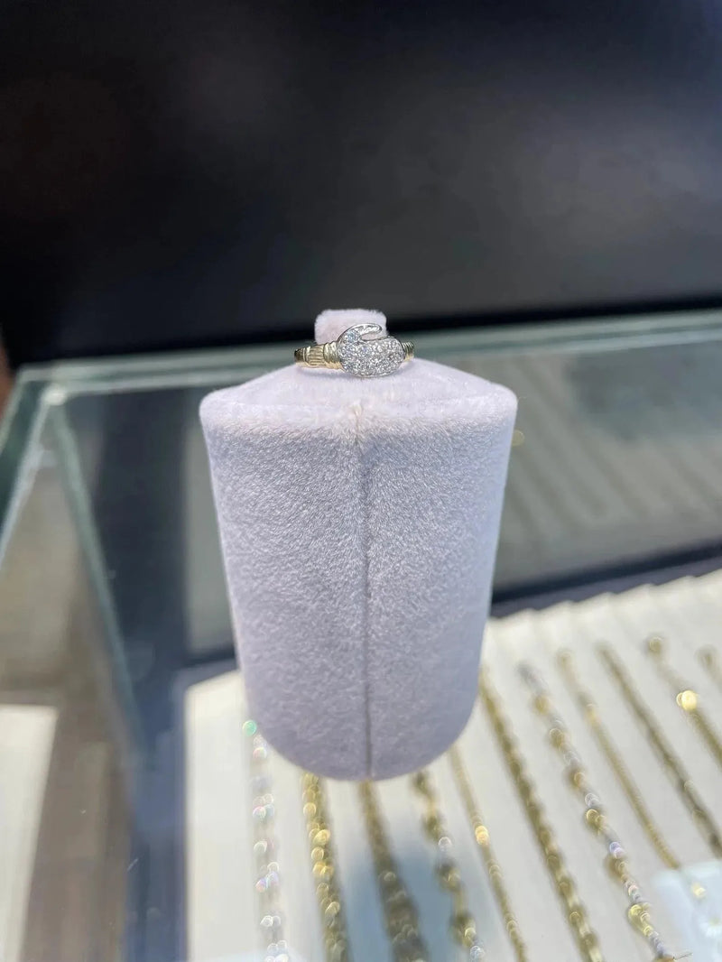 Boxing Glove Ring, 9ct Gold Baby Ring Childs Cubic Zirconia CZ Band Signet - Sarraf Jewellers