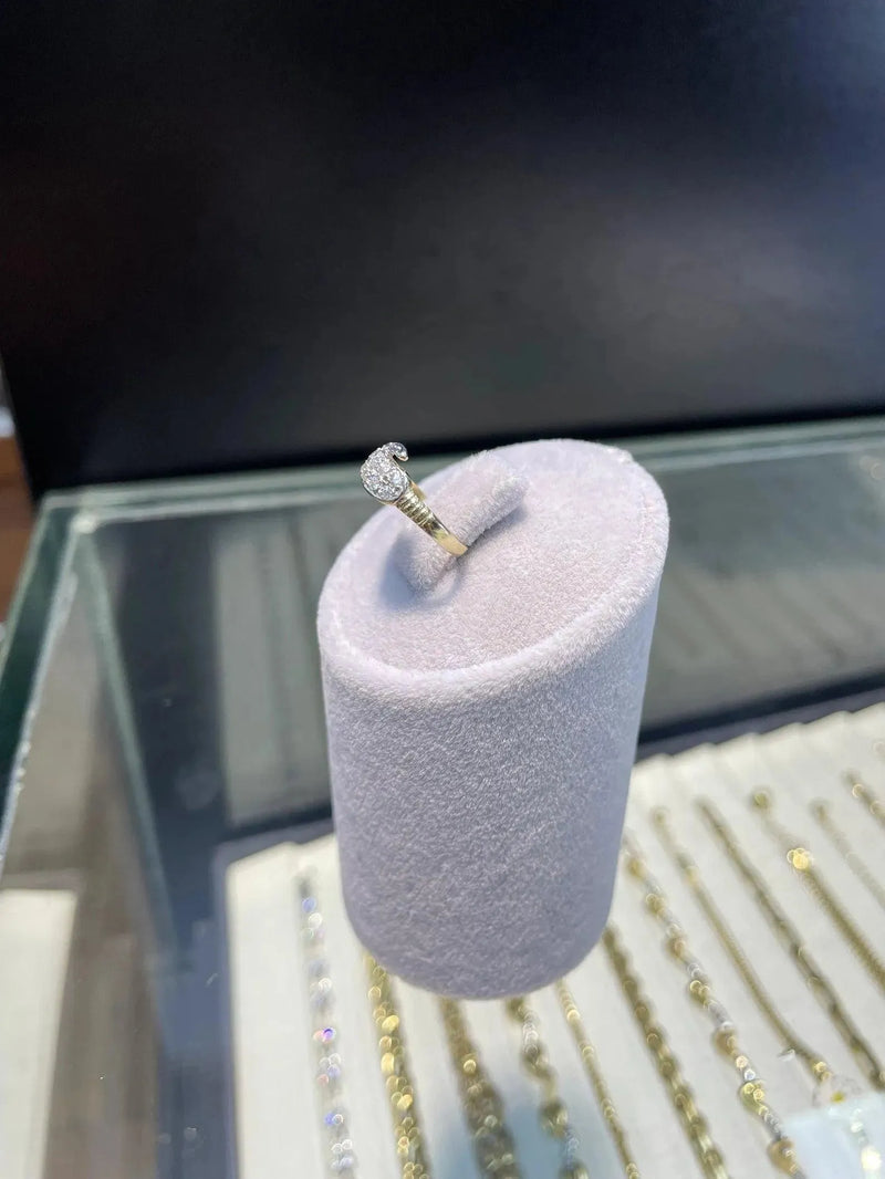 Boxing Glove Ring, 9ct Gold Baby Ring Childs Cubic Zirconia CZ Band Signet - Sarraf Jewellers