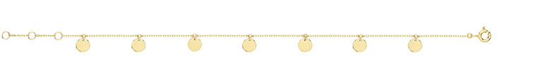 9ct Yellow Gold Disc Necklet & Bracelet Set 15"+ 1 & 7.25" Brand New - Sarraf Jewellers