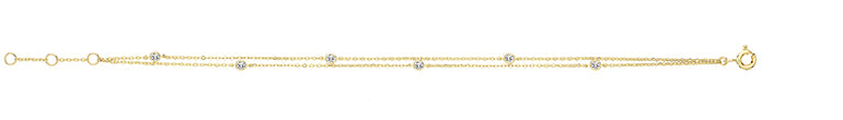 9k gold set, CZ Double Chain Necklet & Bracelet Set, Ladies, Gifts for Her Brand New - Sarraf Jewellers