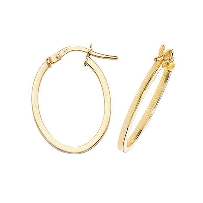 9ct Yellow Gold Plain Hoop Earrings, Gold Earring, 8mm, 10mm, 15mm, 20mm, 25mm, 30mm, 40mm, 50mm - Sarraf Jewellers