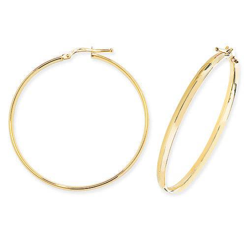 Gold Earring, 9ct Yellow Gold Plain Hoop Earrings, 8mm - 10mm - 15mm - 20mm - 25mm - 30mm - 40mm - 50mm - Sarraf Jewellers