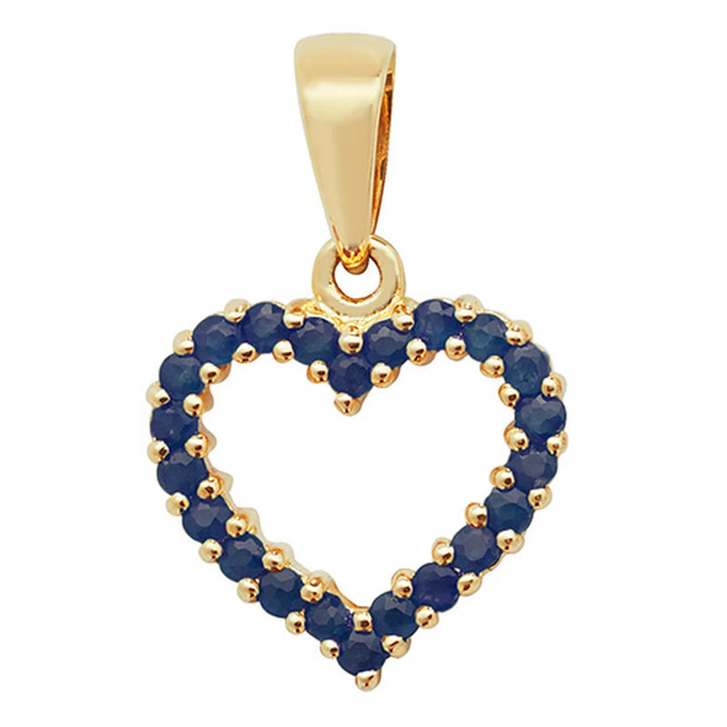Heart Pendant, Emerald, Ruby, Sapphire Heart Pendant, 9k Gold Heart Pendant, Pendant For Women, Gifts for Her - Sarraf Jewellers