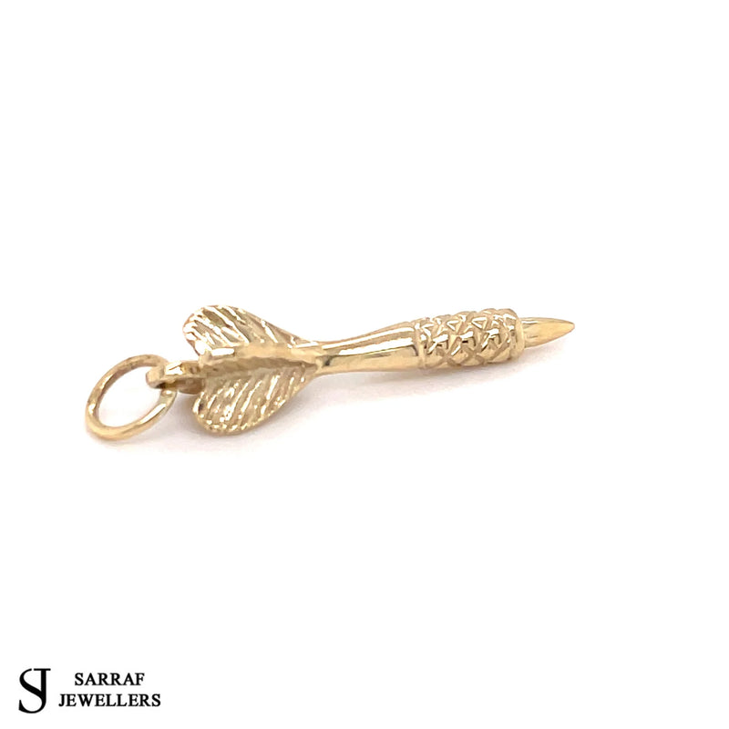 Gold Dart Pendant, Gold Pendant for Chain or Necklace, 9ct Yellow Gold, Small Dart, Men's Women's Pendant - Sarraf Jewellers
