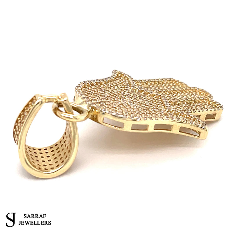 Hamsa Hand Pendant, Prayer Hand, Custom Pendant, 9ct Yellow Gold Pendant, Mens Pendant, Gold Pendant - Sarraf Jewellers