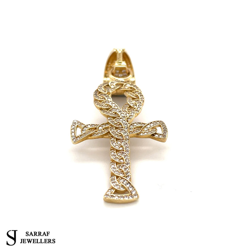 Egyptian Ankh Cross Pendant, Represent Key of Life, 9ct Genuine Solid Hallmarked Ankh, 9ct Gold Cross Pendant - Sarraf Jewellers