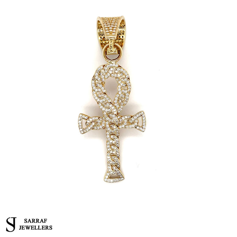 Egyptian Ankh Cross Pendant, Represent Key of Life, 9ct Genuine Solid Hallmarked Ankh, 9ct Gold Cross Pendant - Sarraf Jewellers