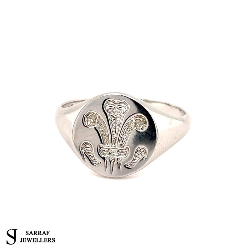 Celtic Ring, Celtic Jewelry, Sterling Silver Ring, 925 Sterling Silver Gents Plain Welsh Celtic Feathers Ring - Sarraf Jewellers