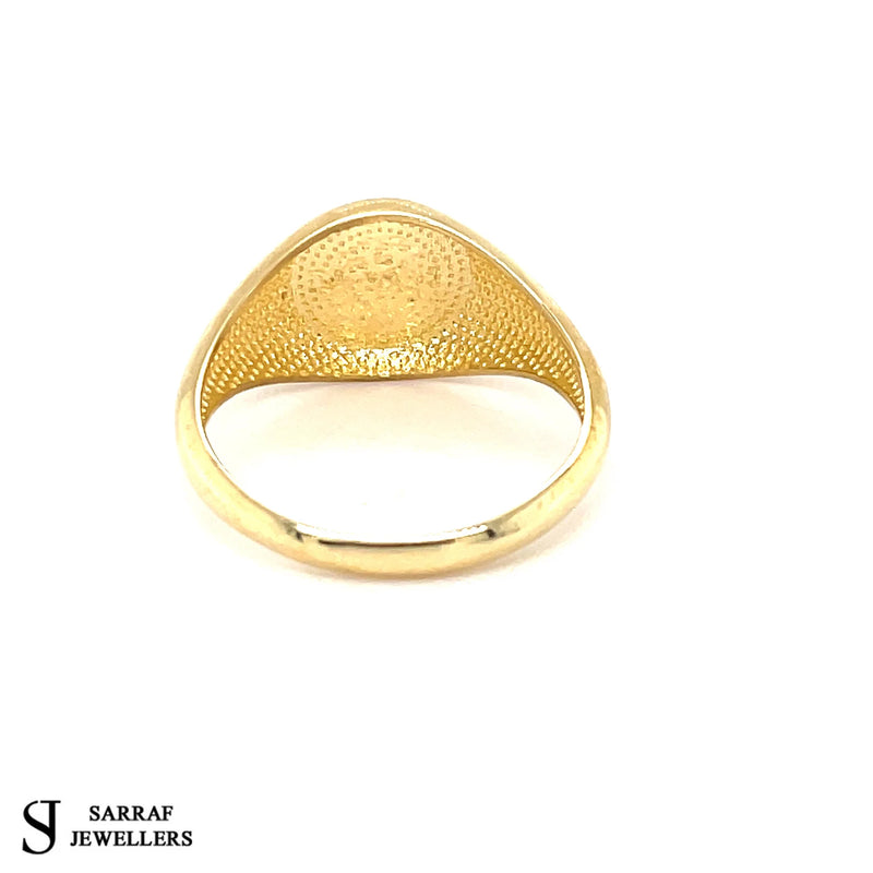 Signet Ring, Gold Ring, Genuine Solid Gold Ring, 9ct Yellow Gold, 10mm Men's Woman Ring, Round, Pinky Ring - Sarraf Jewellers