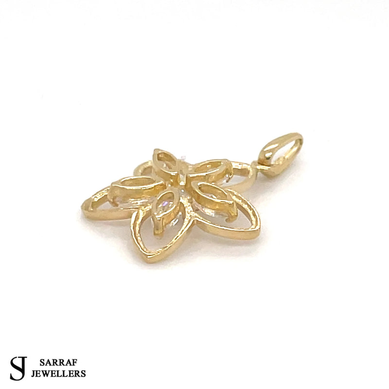 Gold Star Pendant, Daisy Flower Star Pendant, Gold Pendant for Chain or Necklace, 375 9k 9ct Yellow GOLD Pendant Shiny Bling - Sarraf Jewellers