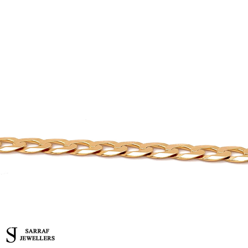 9ct Yellow Gold CURB CHAIN Bracelet Gift 6MM MENS BRAND NEW - Sarraf Jewellers