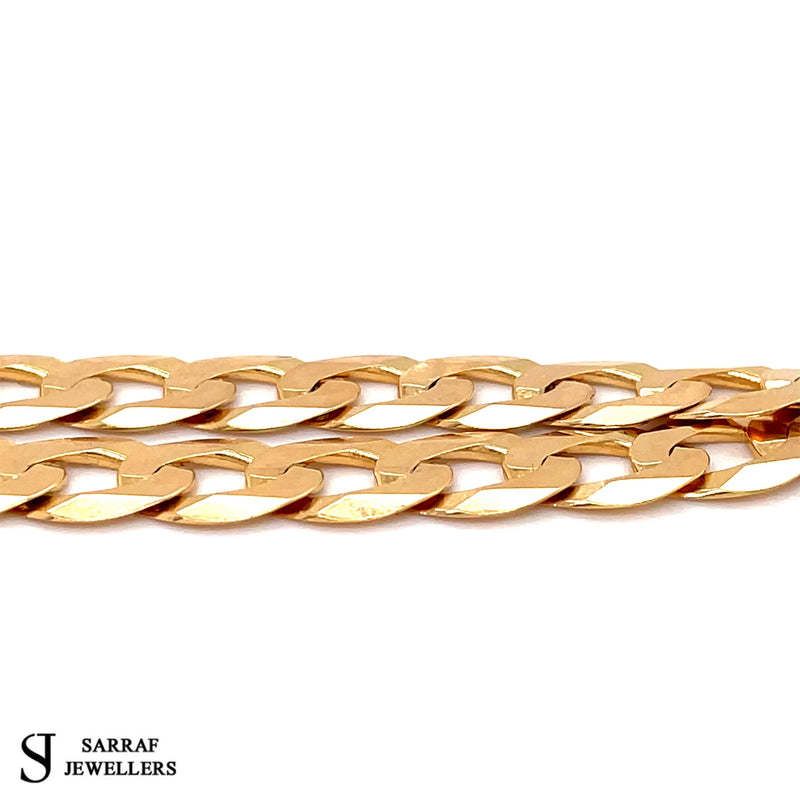 9ct Yellow Gold CURB CHAIN Bracelet Gift 6MM MENS BRAND NEW - Sarraf Jewellers