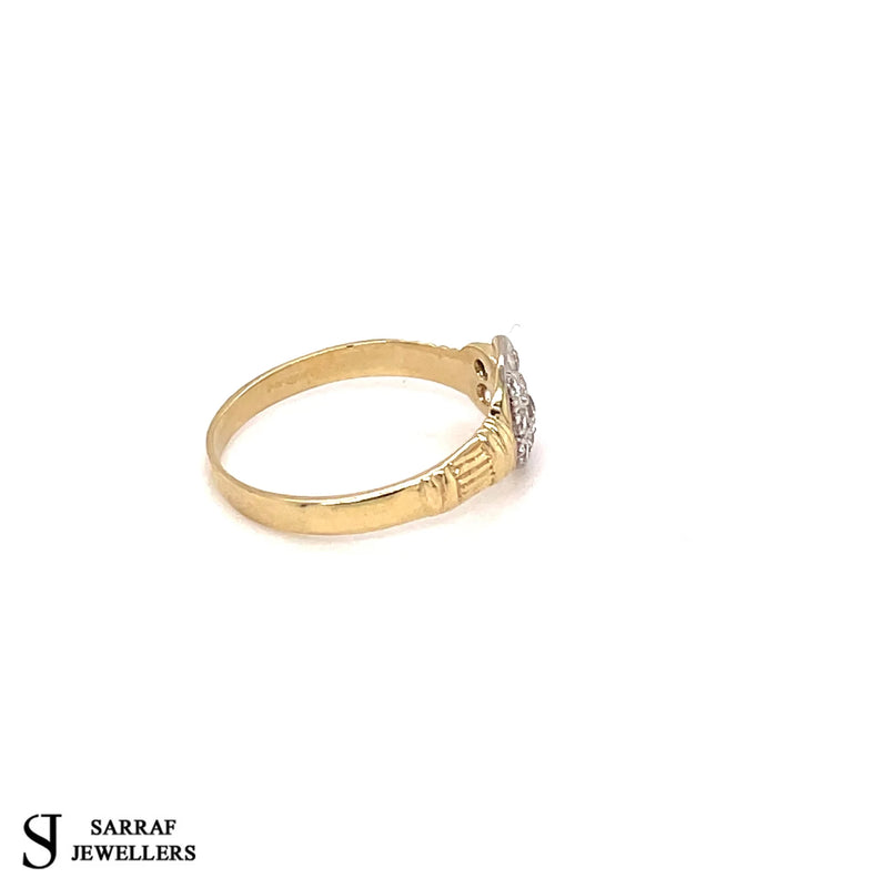 Boxing Glove Ring, 9ct Gold Baby Ring Childs Cubic Zirconia CZ Band Signet - Sarraf Jewellers