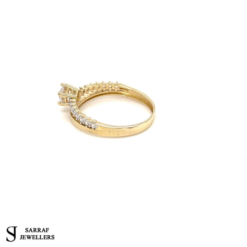 Solitaire Engagement Ring, 9ct Yellow Gold Ring, Wedding Band Ring, Single Stone Rings - Sarraf Jewellers