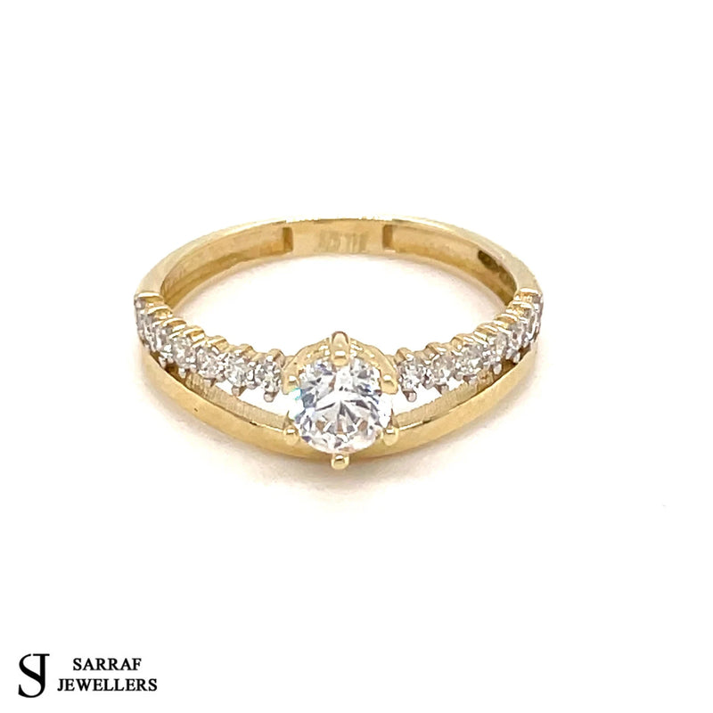 Solitaire Engagement Ring, 9ct Yellow Gold Ring, Wedding Band Ring, Single Stone Rings - Sarraf Jewellers