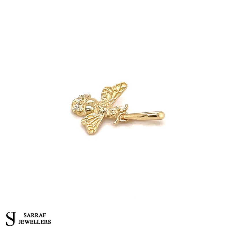 9ct Yellow Gold CZ Bee Charm Pendant, Gold Cz Pendant, Bee Pendant, Gifts for her, Gifts - Sarraf Jewellers