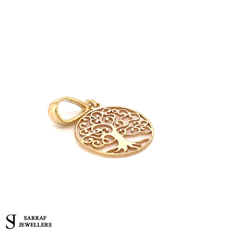 9ct Gold Round Tree of Life Pendant, Charm Tree of Life, Round Tree of Life, Gifts for her - Sarraf Jewellers