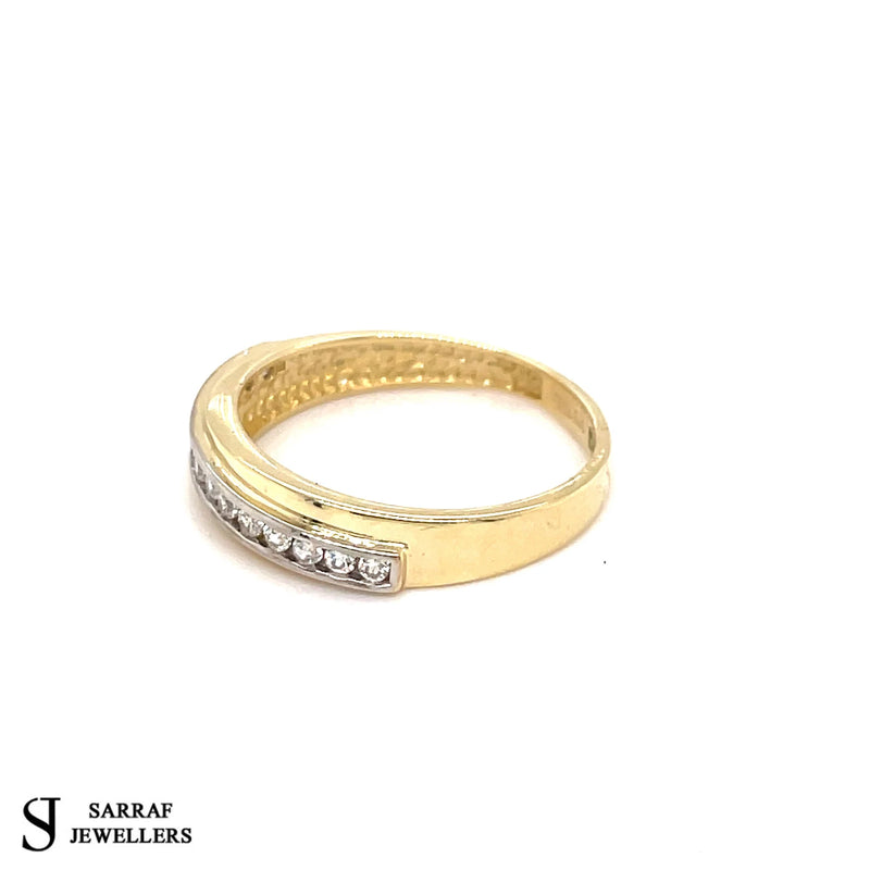 9ct Yellow Gold Eternity, Wedding Ring, Ladies Gold Ring, Gold Ring, Solitaire Engagment Ring, Gifts for her, Gifts for Mum - Sarraf Jewellers