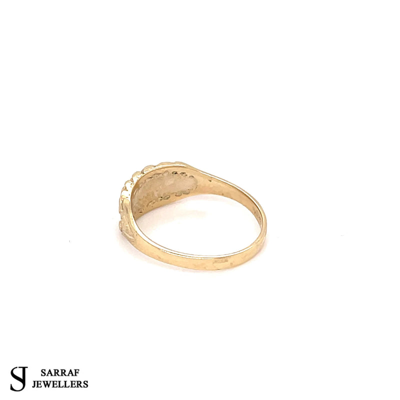 Gold Baby Ring, Ring Keeper, Gold Ring Keeper, 9ct Yellow Gold Babies' Keeper 3 Row Ring - Sarraf Jewellers