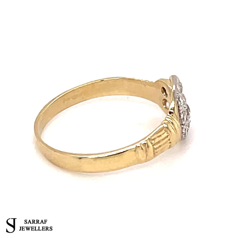 Boxing Glove Ring, 9ct Gold Baby Ring Childs Cubic Zirconia CZ Band Signet - Sarraf Jewellers