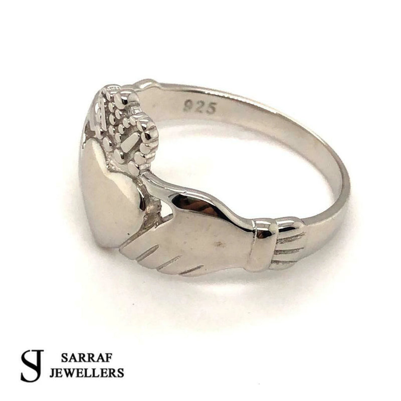 925 Sterling Silver Ring Irish Claddagh Ring, Claddagh Silver Ring, Traditional Claddagh Heart Ring - Sarraf Jewellers
