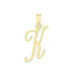Initial Script Italic 9ct Gold Pendant, Initial Charm, Script Letter Pendant - Sarraf Jewellers