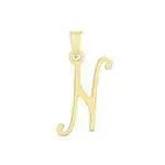 Initial Script Italic 9ct Gold Pendant, Initial Charm, Script Letter Pendant - Sarraf Jewellers