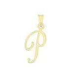 Initial Script Italic 9ct Gold Pendant, Initial Charm, Script Letter Pendant - Sarraf Jewellers