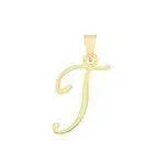 Initial Script Italic 9ct Gold Pendant, Initial Charm, Script Letter Pendant - Sarraf Jewellers