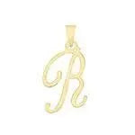 Initial Script Italic 9ct Gold Pendant, Initial Charm, Script Letter Pendant - Sarraf Jewellers
