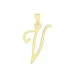 Initial Script Italic 9ct Gold Pendant, Initial Charm, Script Letter Pendant - Sarraf Jewellers