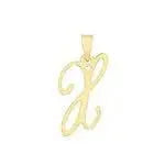 Initial Script Italic 9ct Gold Pendant, Initial Charm, Script Letter Pendant - Sarraf Jewellers