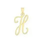 Initial Script Italic 9ct Gold Pendant, Initial Charm, Script Letter Pendant - Sarraf Jewellers