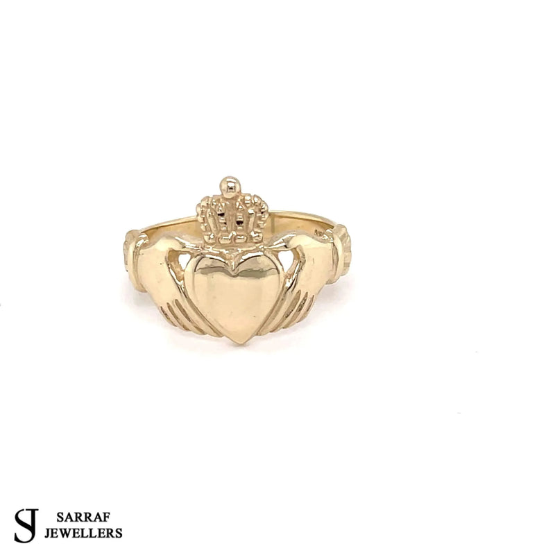 Irish Claddagh Ring, Celtic Ring, Heavy Claddagh Gold Ring, Traditional Ring, 9ct Gold Irish Ring - Sarraf Jewellers