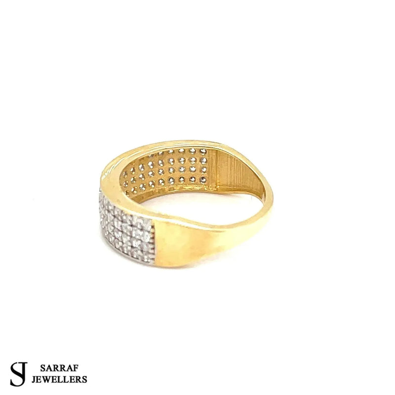 Ladies Gold Eternity Wedding Band, 9k Yellow Gold Hallmarked Ladies Cubic Zirconia CZ Ring, Gifts for Her - Sarraf Jewellers