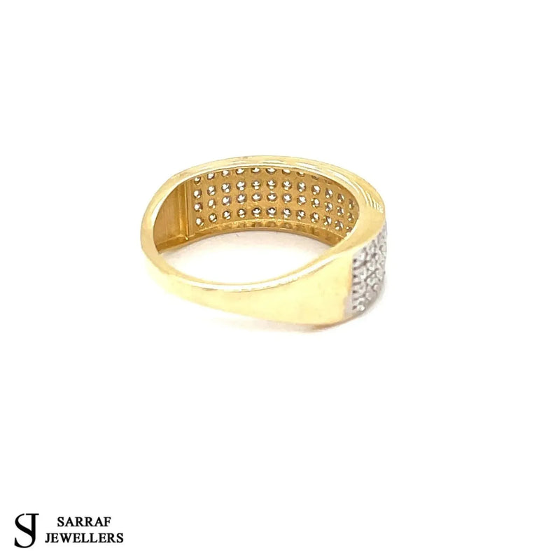 Ladies Gold Eternity Wedding Band, 9k Yellow Gold Hallmarked Ladies Cubic Zirconia CZ Ring, Gifts for Her - Sarraf Jewellers