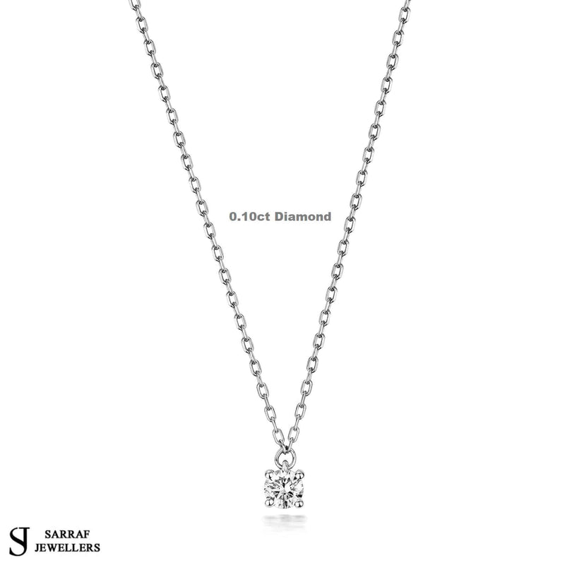 Diamond Necklace For Women 9k Yellow White Gold For Women, Attached Diamond On Chain, Gifts for Her - Sarraf Jewellers