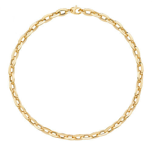 9ct Yellow Gold Unisex Fancy Necklet & Bracelet Set 17" & 7.5" 19.8GR Brand New - Sarraf Jewellers