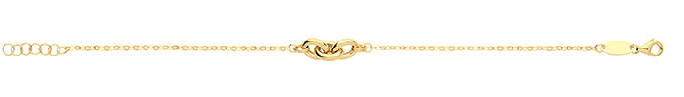 9ct Yellow Gold TRIPLE INTERLOCKING CIRCLE Necklet & Bracelet Set Brand New - Sarraf Jewellers