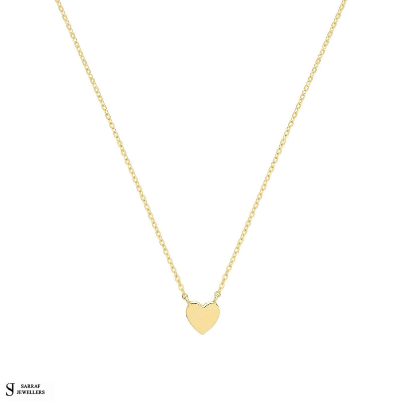 9ct Yellow Gold Heart Necklet, Gold Chain Necklace for Ladies - Sarraf Jewellers