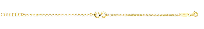 9ct Yellow Gold Spaced Infinity Necklet & Bracelet Set 17"+1 & 7.5" Brand New - Sarraf Jewellers